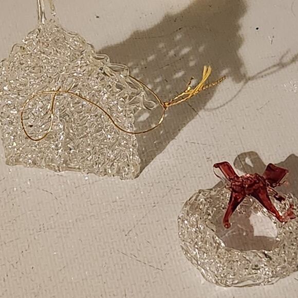 Ornaments vintage antique glass Christmas holiday 4 wreath house bells candle - Picture 4 of 12